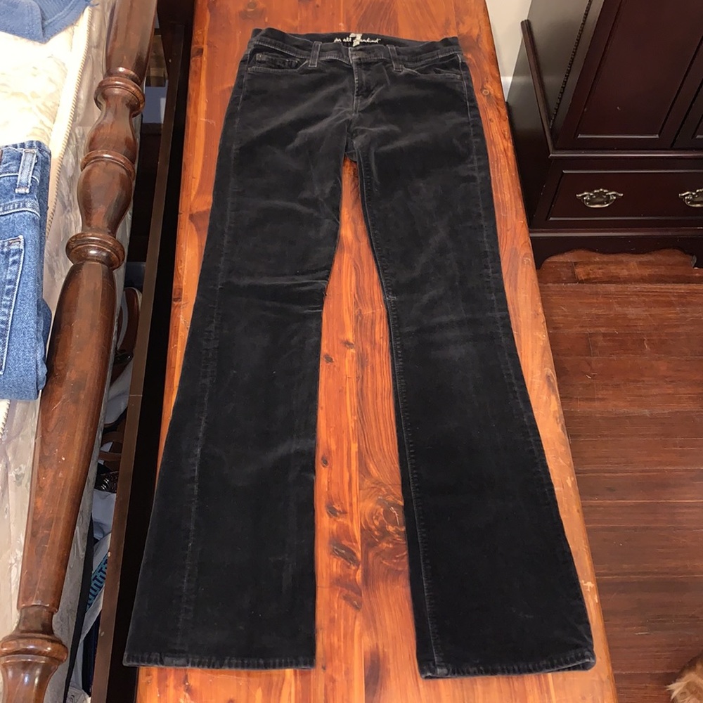 7 for all mankind - MIA - Black Velvet 5-pocket Bootcut Midrise - size 26